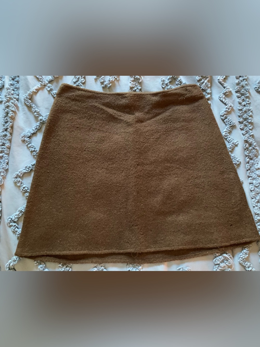 Vintage DKNYC Brown 100% Wool Mini Skirt with Side Zipper